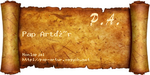 Pap Artúr névjegykártya