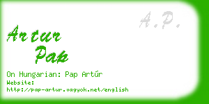 artur pap business card